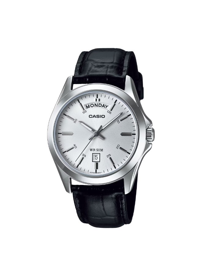 Men's Leather Analog Watch MTP-1370L-7A - 39.8 mm